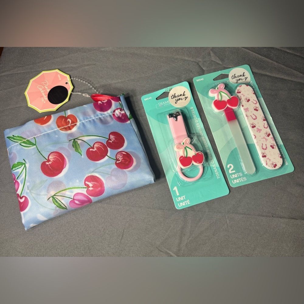 3 pc New Cherry Themed Beauty Bundle NWT
